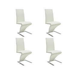 vidaXL Chaises à manger lot de 4 blanc similicuir