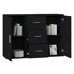 Avis vidaXL Buffet Noir 91x29,5x65 cm Bois d'ingénierie