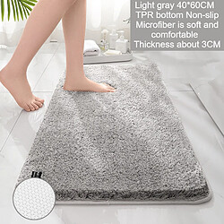 LUUCOZK Tapis de bain antidérapants absorbants à séchage rapide pour salle de bain - Gris clair 40 x 60 cm-Taille standard