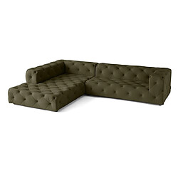 Lisa Design Gallata - canapé Chesterfield d'angle gauche - 5 places - en velours Gallata - canapé Chesterfield d'angle gauche - 5 places - en velours - Vert