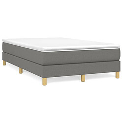 vidaXL Sommier à lattes de lit avec matelas Gris foncé 120x200cm Tissu