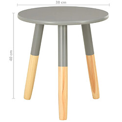 vidaXL Tables d'appoint 2 pcs Gris Pin massif pas cher