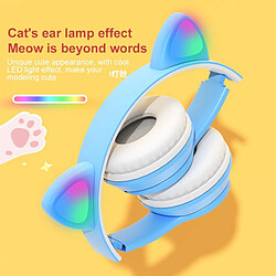 GUPBOO LED clignotante mignon chat oreille casque sans fil Bluetooth avec micro enfants musique casque stéréo 