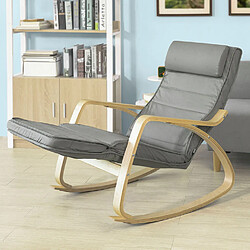 Avis SoBuy FST16-DG Fauteuil à Bascule avec Repose-Pied Rocking Chair Fauteuil Relax