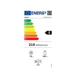 Réfrigérateur combiné 55cm 262l statique blanc - BFC8050EW - BRANDT