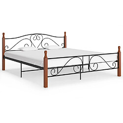 vidaXL Cadre de lit sans matelas noir métal 200x200 cm 