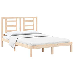 Avis Maison Chic Lit Moderne Chambre - Cadre/structure de lit pour adulte Bois de pin massif 140x190 cm -MN66352