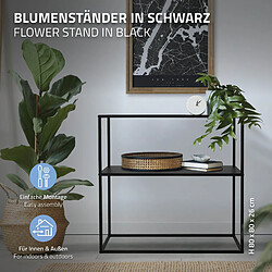 ML-Design Table Console avec 1 Étagère, Métal Noir, 80x26x80 cm, Support pour Fleurs/Livres, Tabouret pour Plantes, Étagère pour Plantes, Table d'appoint Industriel, Décoration Meuble d'Entrée/Salon