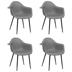 vidaXL Chaises à manger lot de 4 gris PP