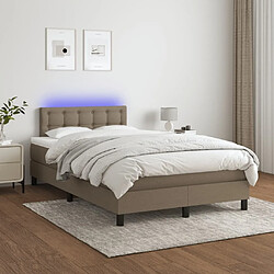 Sommier à lattes LED,Cadre à lattes de lit avec matelas pour Adulte Taupe 120x200 cm Tissu -MN10036