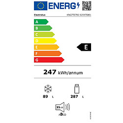 Réfrigérateur combiné intégrable à glissière 376l - KNG7TE75S - ELECTROLUX