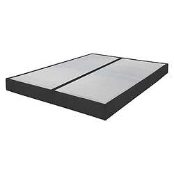 Ebac Sommier tapissier Omega Anthracite 3 2x80x200 Lattes bois - H.15 cm - Made in France