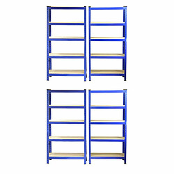 Monstershop 4 x Monster Racking T-Rax Rayonnage Étagère Robuste, Bleu, 75cm L, 30cm P