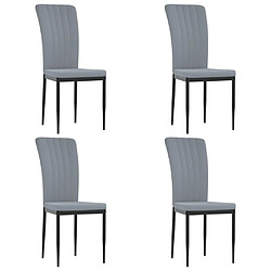 Maison Chic Lot de 4 Chaises à manger,Chaise pour cuisine Gris clair Velours -MN15480