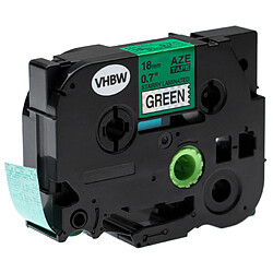 vhbw Ruban compatible avec Brother P-Touch 1850, 1850 CC, 1850 VP, 18 R, 1950 VP imprimante d'étiquettes 18mm Noir sur Vert (paillettes) 