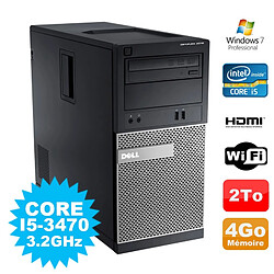 PC Tour DELL Optiplex 3010 MT Intel I5-3470 Graveur 4Go 2000Go HDMI Wifi W7 · Occasion 