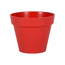 EDA Plastiques Pot de fleur rond Toscane Ø 30 x Hauteur 26 cm - 10 L - Rouge rubis