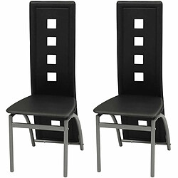 Maison Chic Lot de 2 Chaises à manger,Chaise pour cuisine,Solide Structure noir similicuir -MN47513