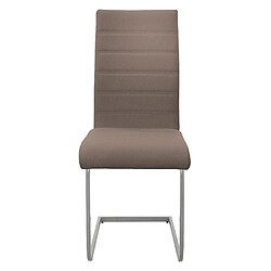 ML-Design Lot de 4 chaises pied luge marron en simili cantilever à dossier haut pour salon