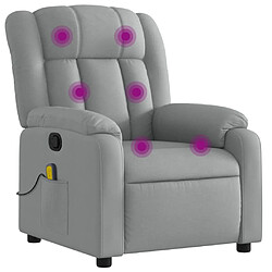 vidaXL Fauteuil de massage inclinable Gris clair Tissu