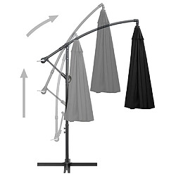 Avis vidaXL Parasol suspendu avec poteau noir 3 m