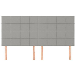 Avis Maison Chic Lot de 4 Têtes de lit design pour chambre - Décoration de lit Gris clair 100x5x78/88 cm Tissu -MN16154