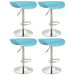 Non Lot de 4 tabourets de bar Anaheim plastique chromé 