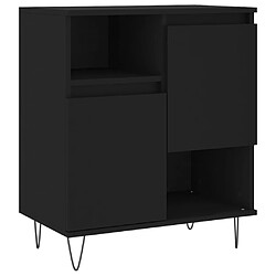 Maison Chic Ensemble de 2 Buffets,commode,console pour rangement noir bois d'ingénierie -MN42409 pas cher