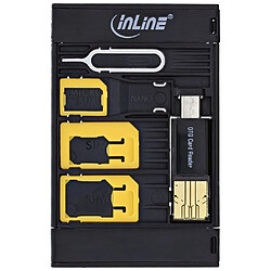 Adaptateur de carte Sim InLine® SIM-BOX et boîtier d'alimentation avec lecteur de cartes otg