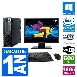 PC Lenovo M92p SFF Ecran 19" Intel G630 RAM 16Go Disque 500Go Windows 10 Wifi · Occasion 