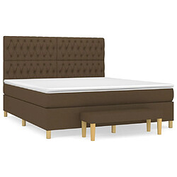 vidaXL Sommier à lattes de lit avec matelas Marron foncé 180x200 cm