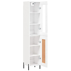 Avis vidaXL Buffet haut Blanc 34,5x34x180 cm Bois d'ingénierie