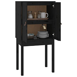 Avis vidaXL Buffet haut Noir 60x40x120 cm Bois massif de pin