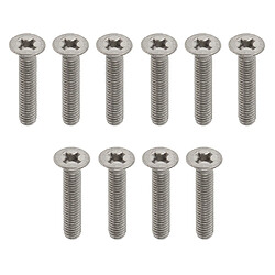 10 pcs m3 tête plate grade 1 titane vis à métaux phillips lecteur m3 x 15mm