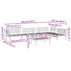 Acheter vidaXL Salon palette de jardin 5 pcs bois d'acacia massif