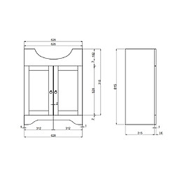 Acheter Kiamami Valentina MEUBLE DE SALLE DE BAIN STYLE RUSTIQUE 65CM NOYER | TOSCANA