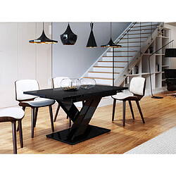 Bestmobilier Buriti - table à manger extensible - noir - 4 à 6 personnes