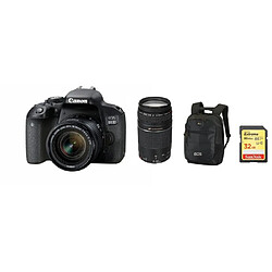 CANON EOS 800D KIT EF-S 18-55mm F4-5.6 IS STM+ EF 75-300mm F4-5.6 III + Backpack Black + 32GB SD card