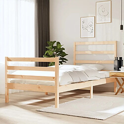 Maison Chic Lit Moderne Chambre - Cadre/structure de lit pour adulte bois de pin massif 90x190 cm simple -MN95088