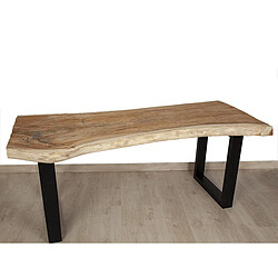 Table Romimex Noir Naturel Bois de suar 200 x 75 x 100 cm