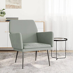 vidaXL Fauteuil Gris clair 62x79x79 cm Velours 