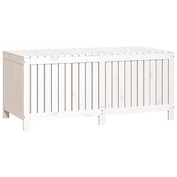 Helloshop26 Coffre boîte meuble de jardin rangement blanc 147 x 68 x 64 cm bois de pin 02_0013071