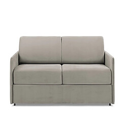 Inside 75 Canapé lit express COLOSSE couchage 120 cm matelas épaisseur 22 cm à mémoire de forme velours gris silver