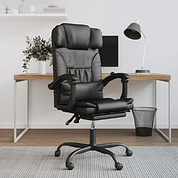 vidaXL Fauteuil inclinable de bureau Noir Similicuir