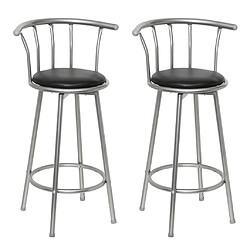 vidaXL Tabourets de bar lot de 2 noir similicuir 