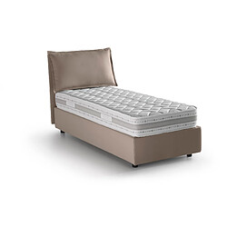 Avis Autrement Talamo Italia Veronica lit simple avec conteneur, Made in Italy, en tissu amovible, 80x190 cm, avec ouverture frontale, Taupe, avec matelas inclus.