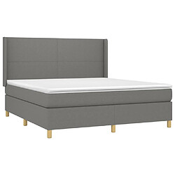 Avis vidaXL Sommier à lattes de lit matelas LED Gris foncé 160x200 cm Tissu