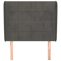 Avis Maison Chic Tête de lit scandinave avec oreilles,meuble de chambre Gris foncé 93x23x118/128 cm Velours -MN77294