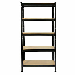 Monstershop Monster Racking T-Rax Rayonnage Étagère Robuster, Noir, 75cm L, 30cm P Rayonnage T-Rax en Acier Sans Boulons Noirs 75cm x 30cm x 150cm Rangement Garage Atelier Rayonnage Modulable