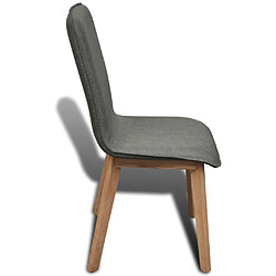 Acheter vidaXL Chaises à manger lot de 4 gris clair tissu et chêne massif